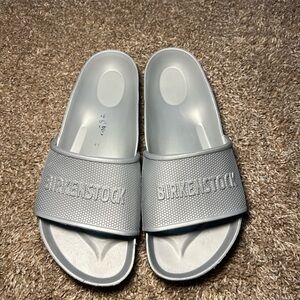 Birkenstock Metallic Silver Slides
